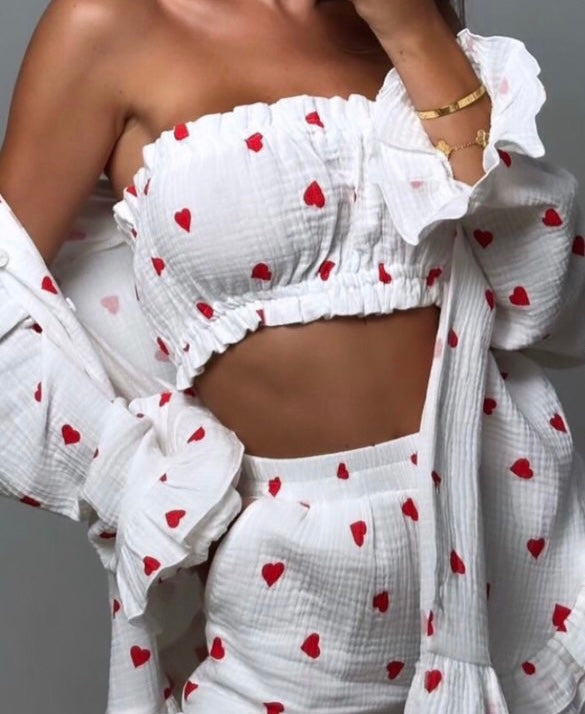 3 Pieces Premium Muslin Pajama Set