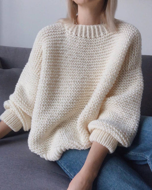 Chunky Knit Wool Handmade Sweater – Minimalist Design, Maximum Comfort
