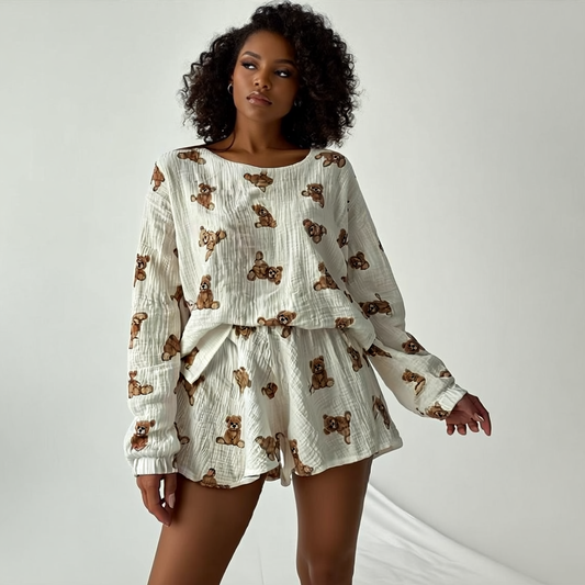 2 Pieces Muslin Loungewear Set