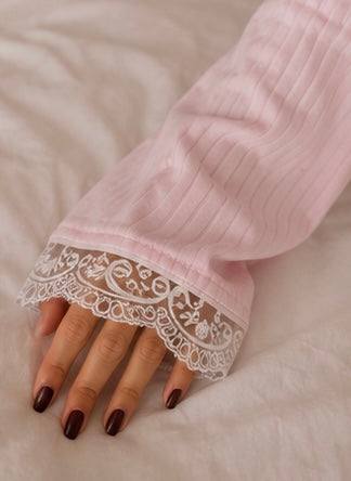 Blush Ribbed Cotton Lounge Set - Soft Pink