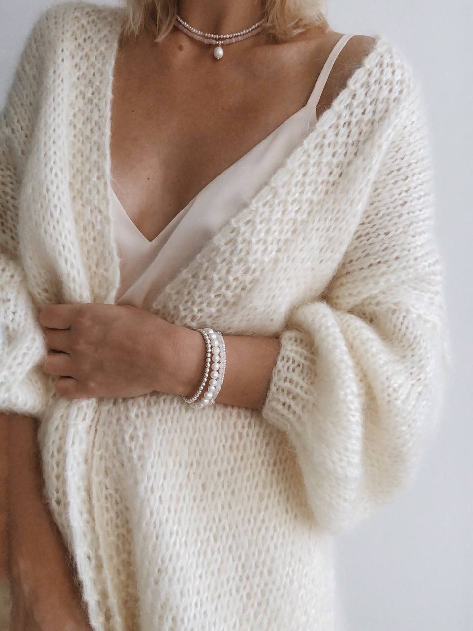 Featherlight Mohair Cardigan – Effortless Elegance in Every Stitch