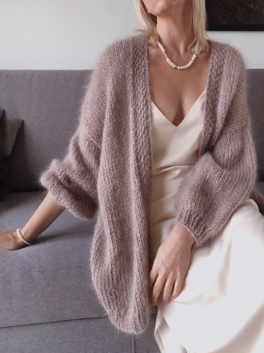 Featherlight Mohair Cardigan – Effortless Elegance in Every Stitch