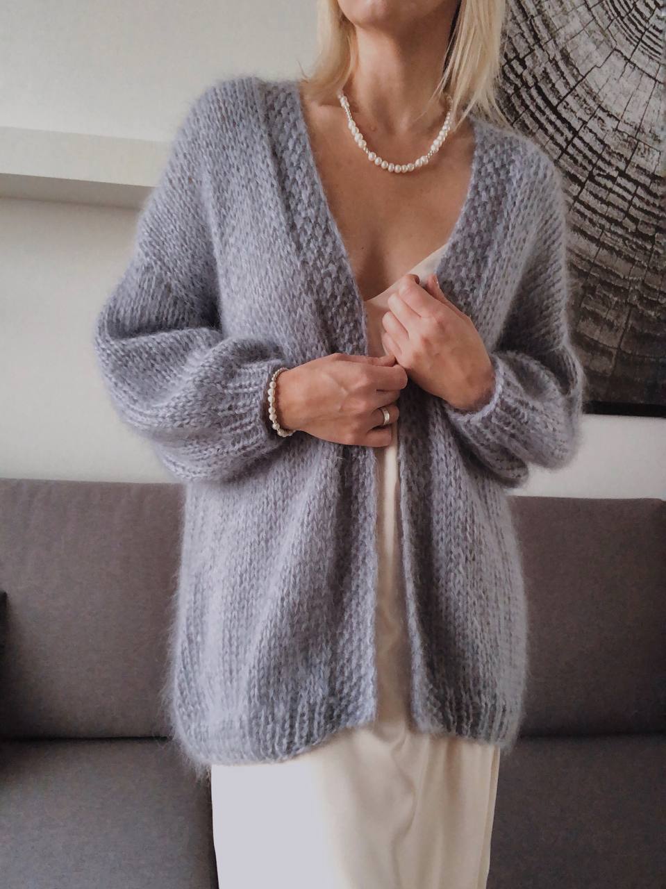 Featherlight Mohair Cardigan – Effortless Elegance in Every Stitch