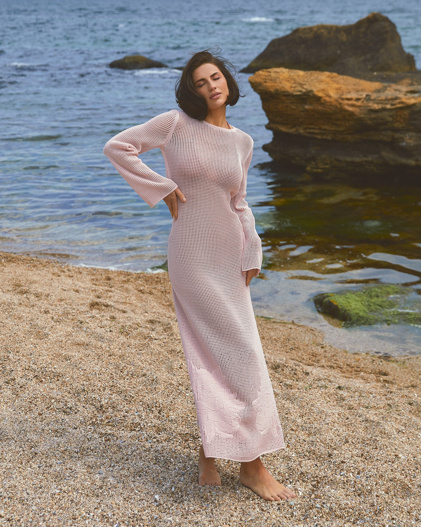 Elegant Backless Knit Maxi Dress – 100% Cotton Sustainable & Breathable