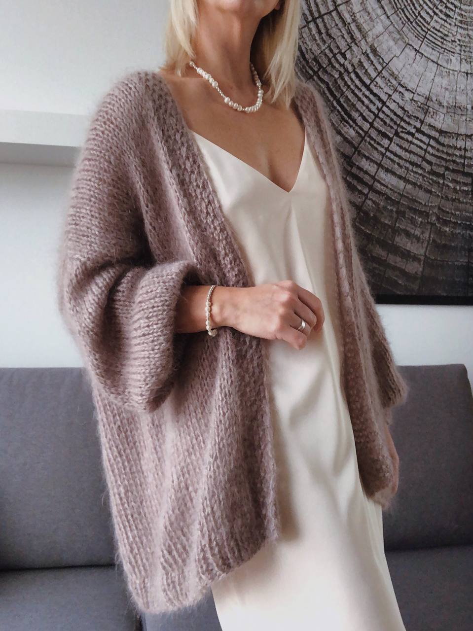 Featherlight Mohair Cardigan – Effortless Elegance in Every Stitch