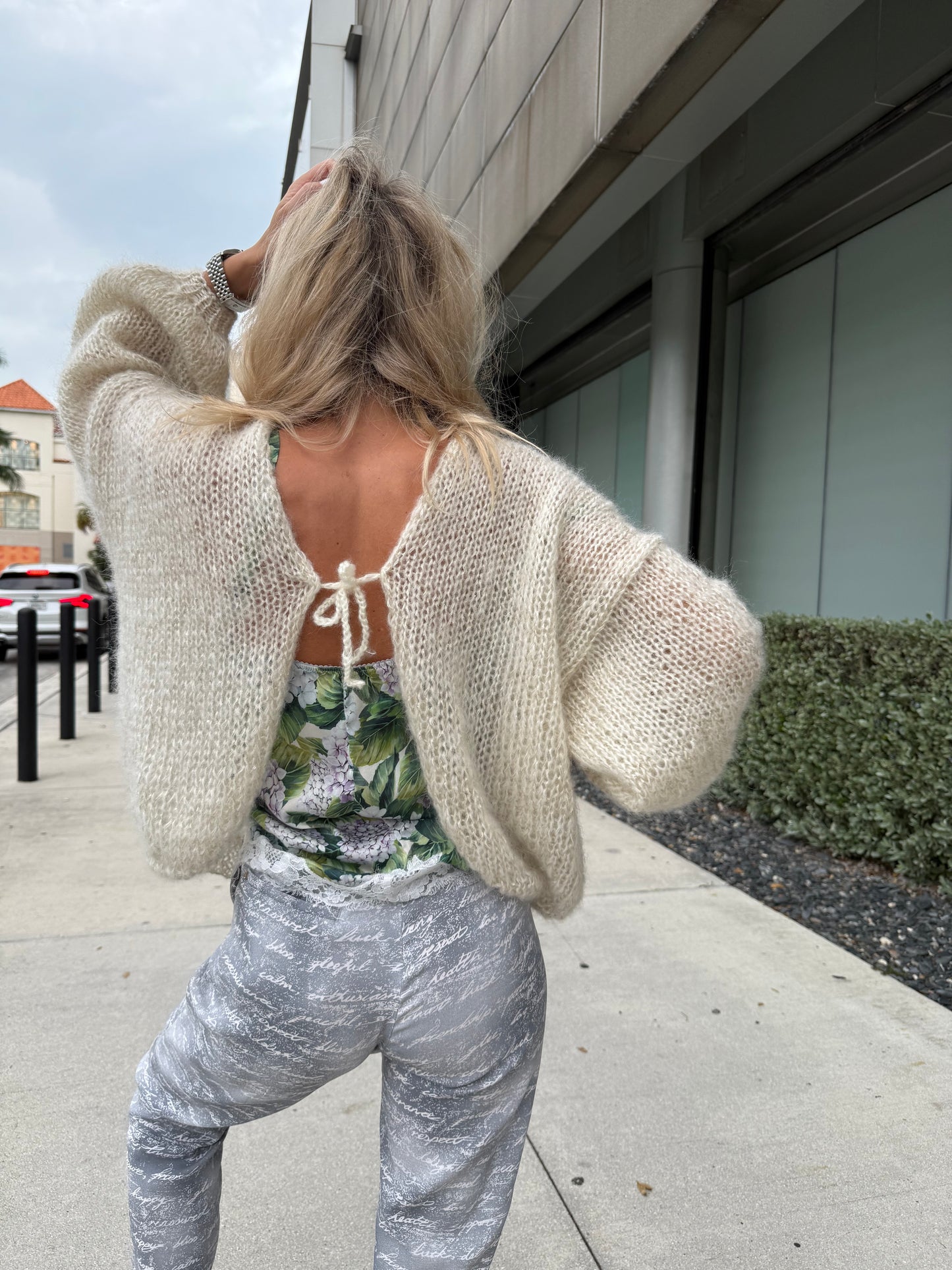 Reversible Mohair Tie Cardigan