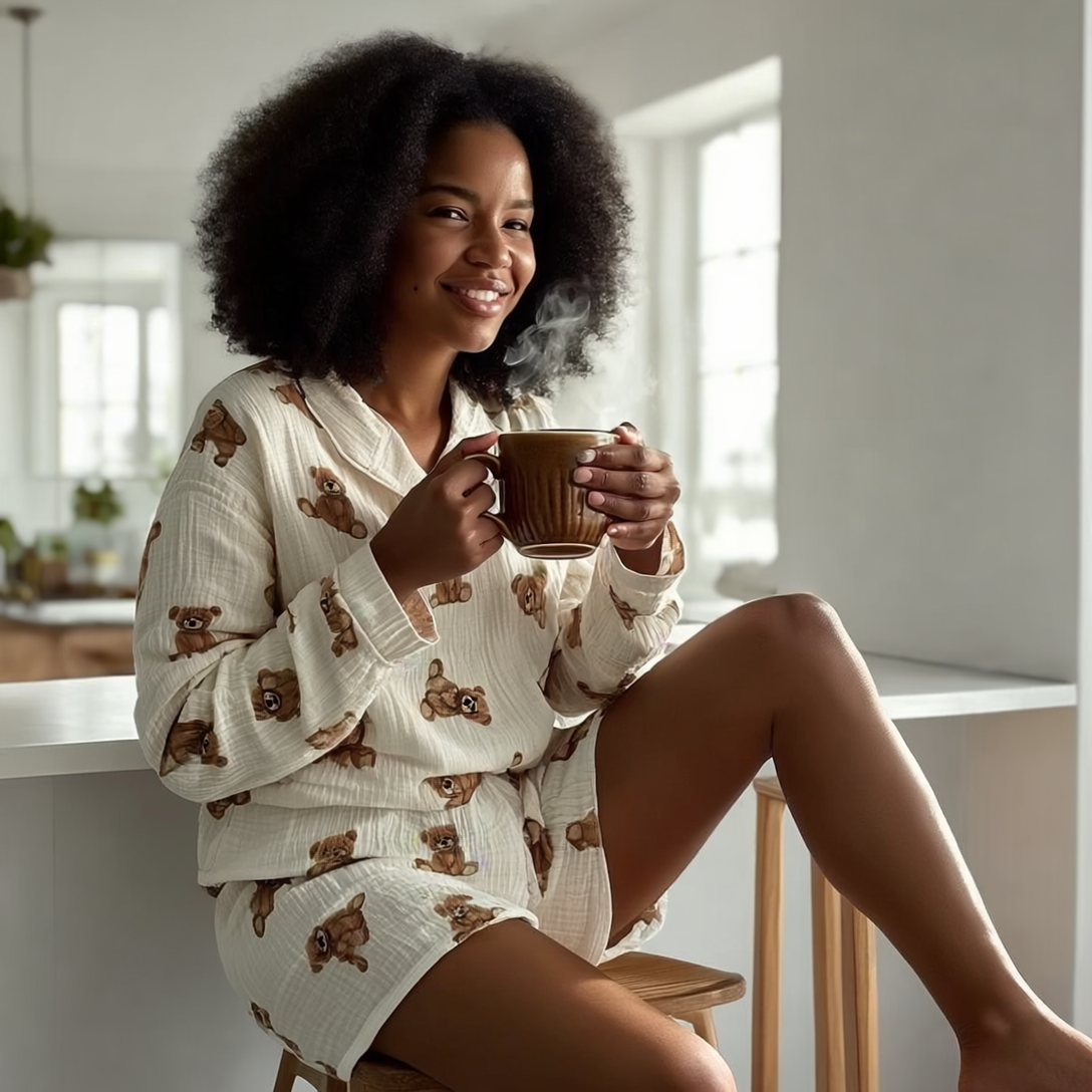 2 Pieces Muslin Loungewear Set