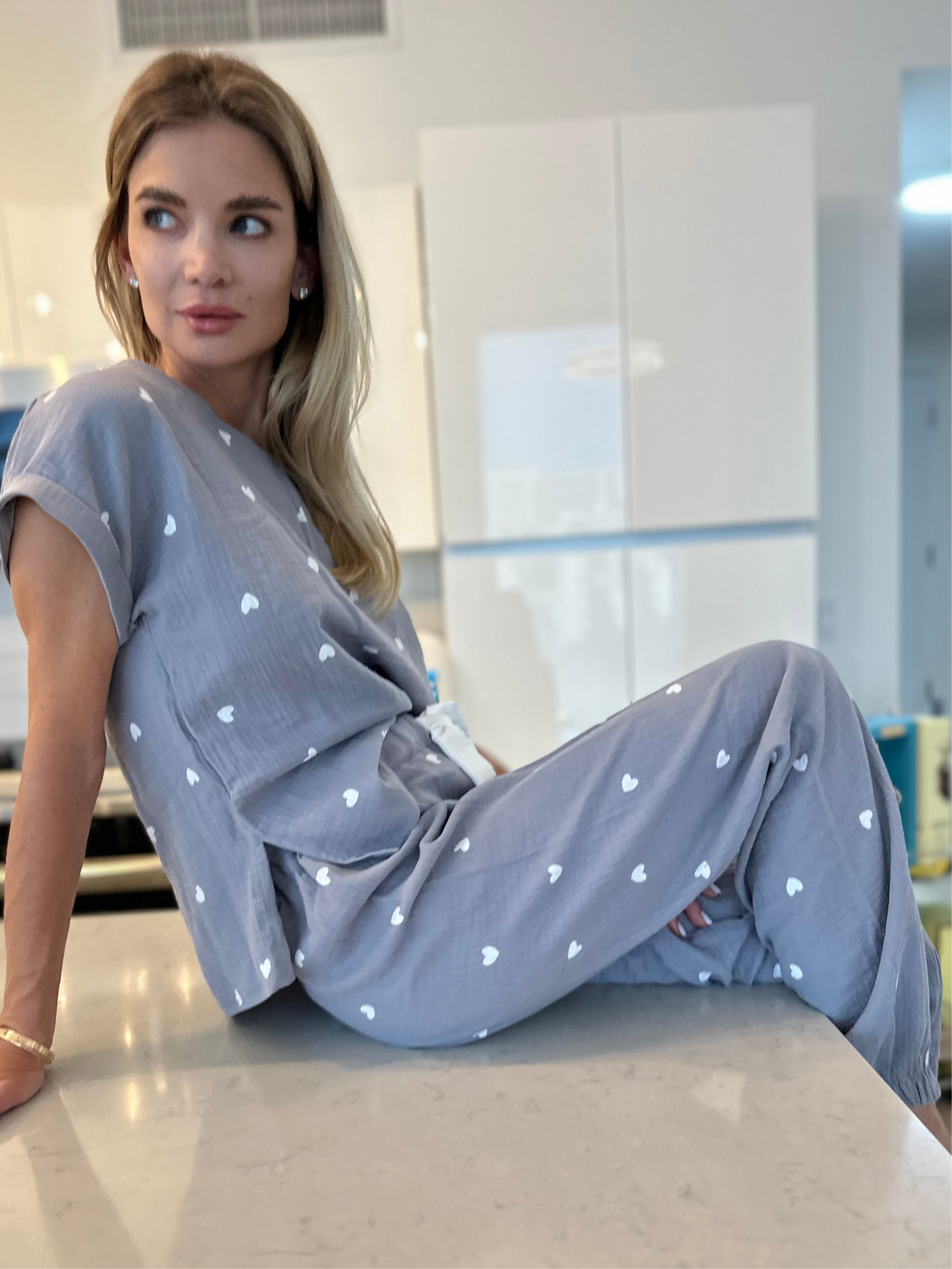 2 Pieces Muslin Loungewear Set With Long Pants