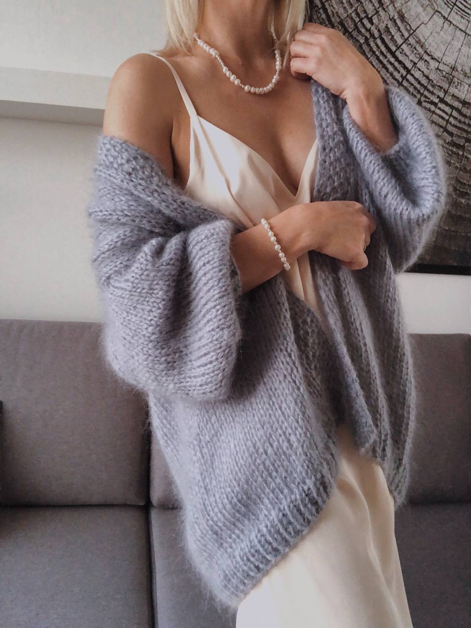 Featherlight Mohair Cardigan – Effortless Elegance in Every Stitch
