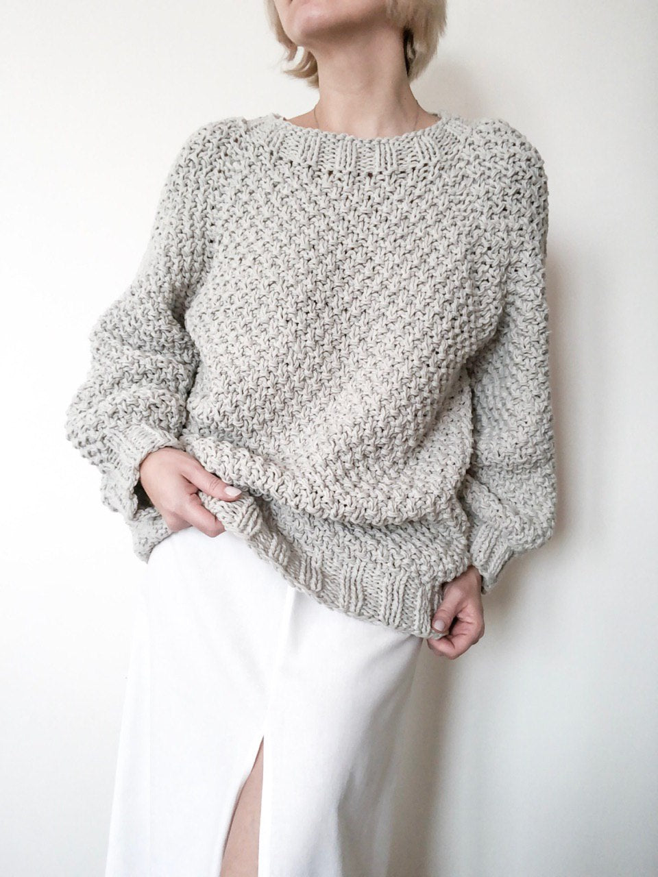 Chunky Textured Crewneck Sweater – Soft Structure. Subtle Statement.