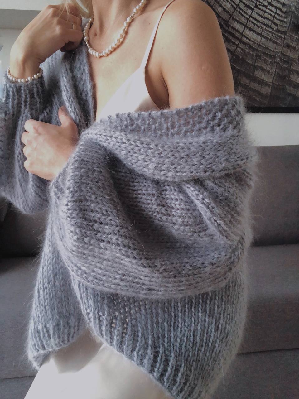 Featherlight Mohair Cardigan – Effortless Elegance in Every Stitch