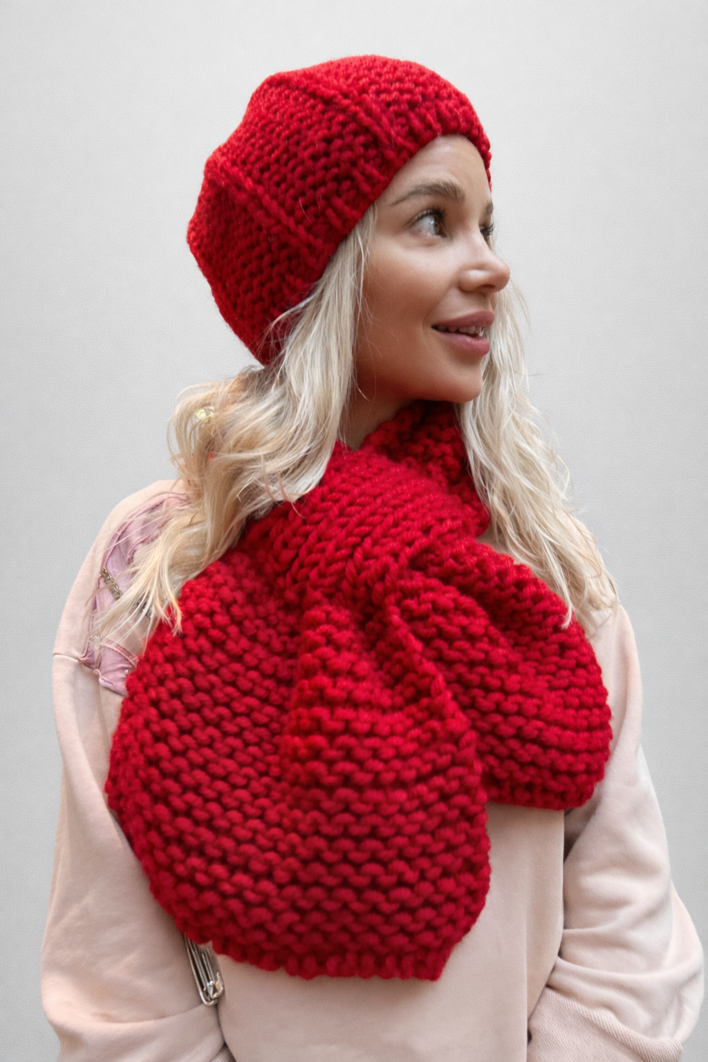 Cable Knit Wool Women Scarf And Hat. Winter Women Accessories