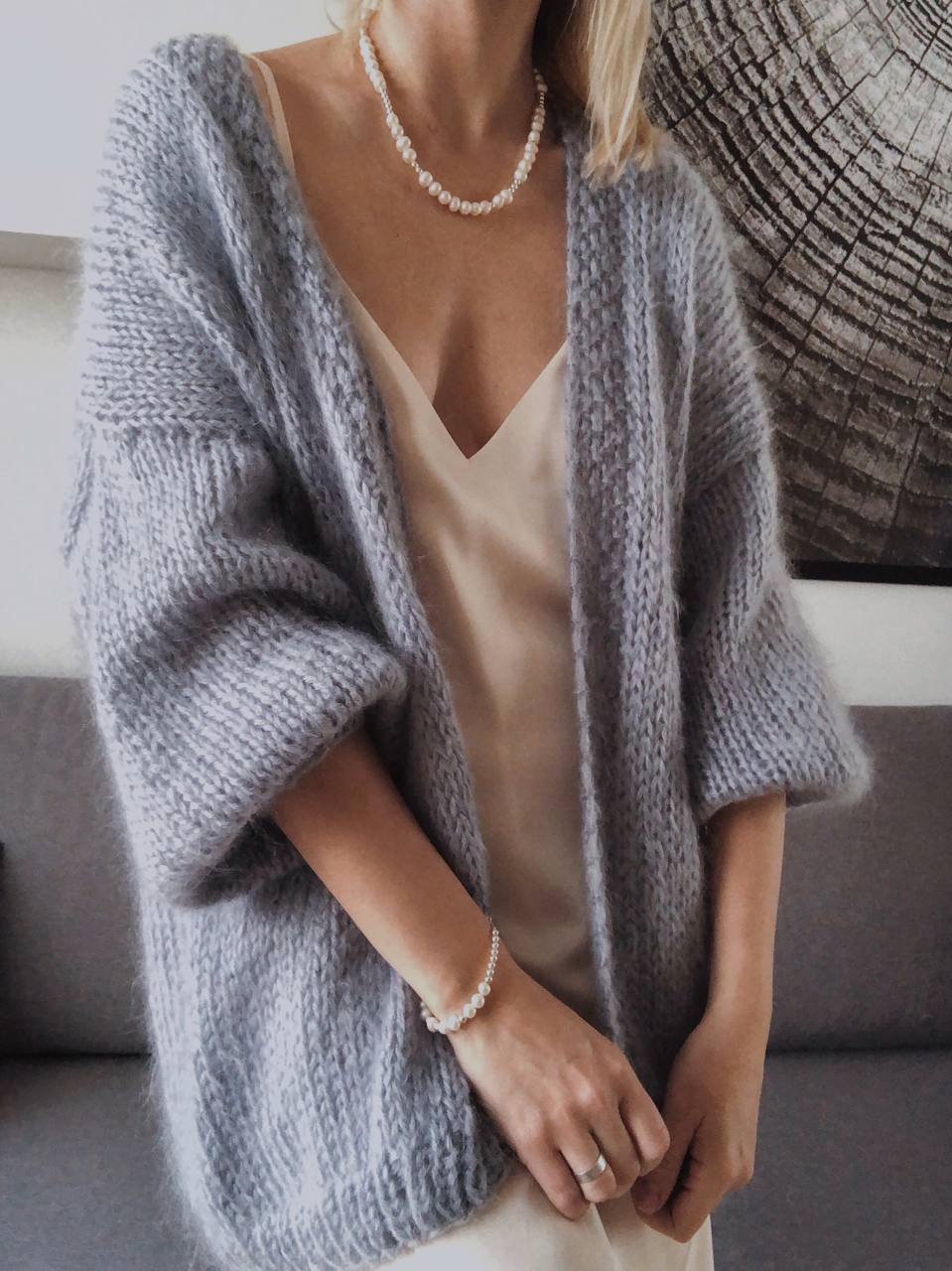 Featherlight Mohair Cardigan – Effortless Elegance in Every Stitch