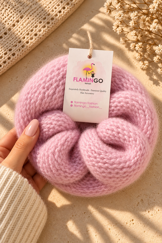 Alpaca Knit Scrunchie - Soft Blush