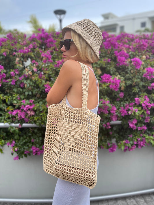 Raffia Crochet Summer Trendy Tote Bag