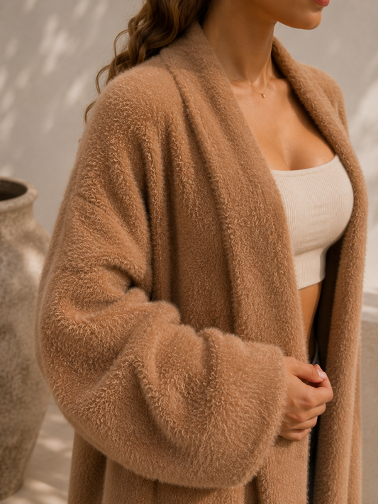 Aurelia Teddy Cardigan - Desert Caramel
