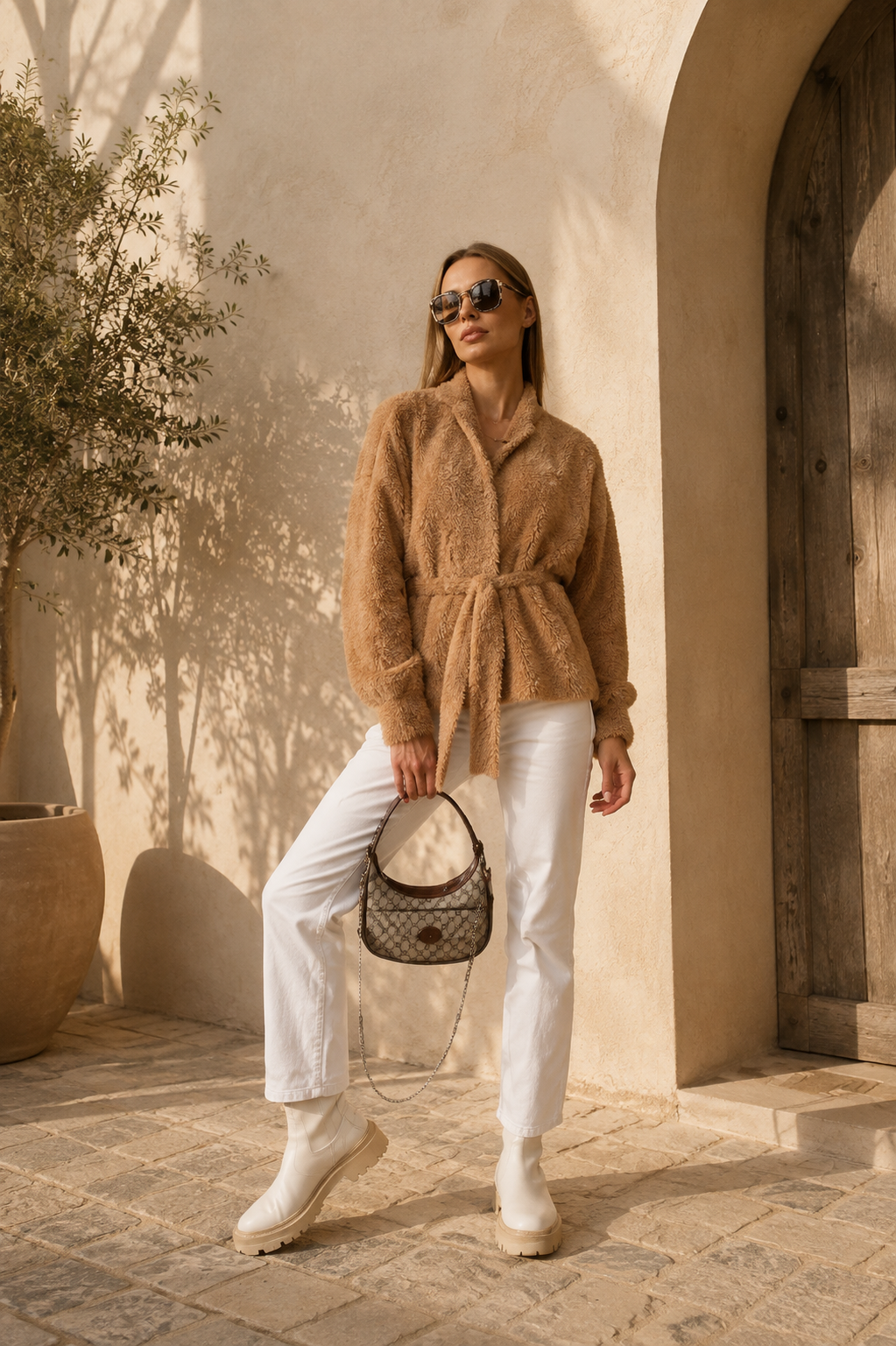 Elara Teddy Jacket - Desert Camel