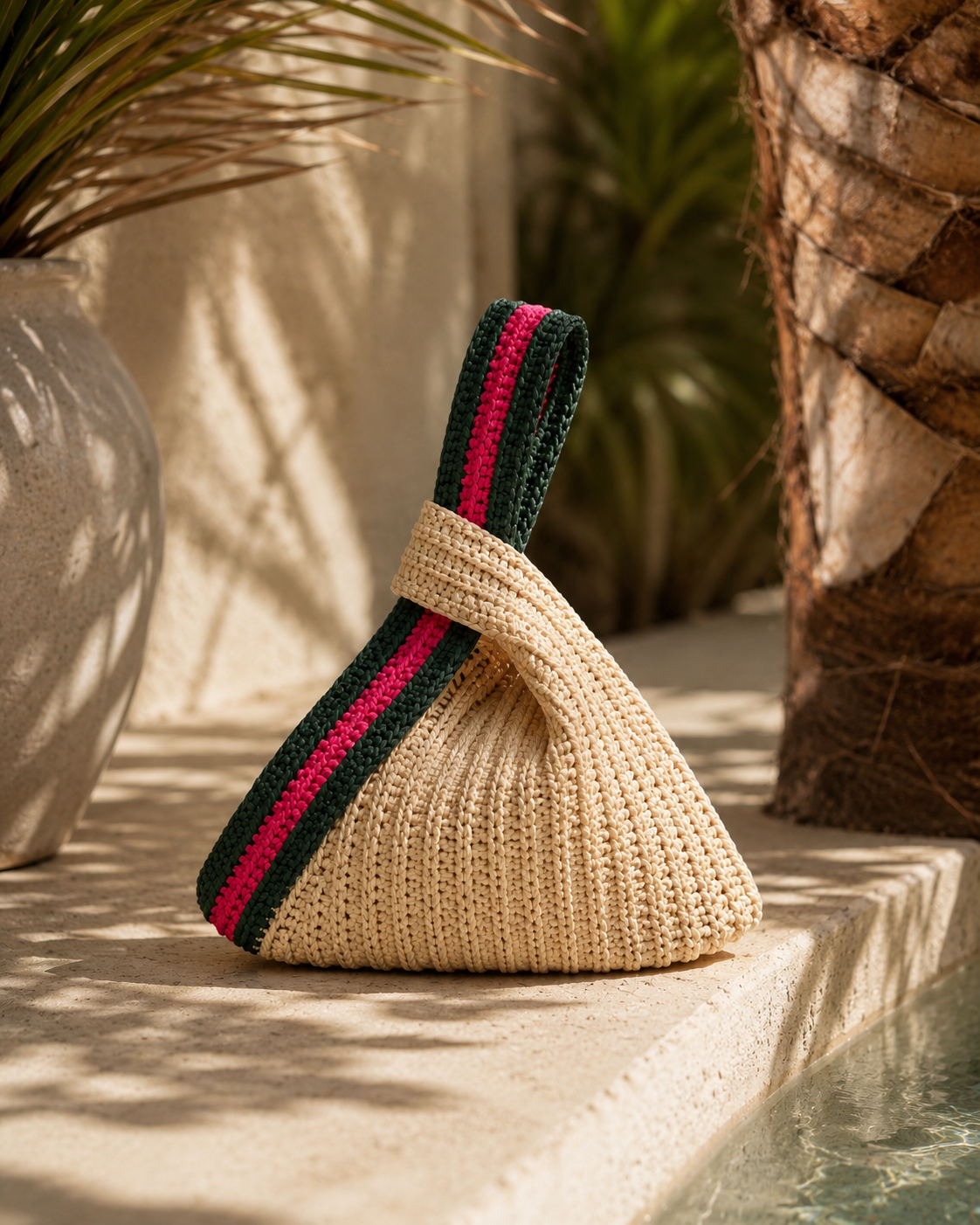 Palm Club Knot Bag | Handcrafted Raffia
