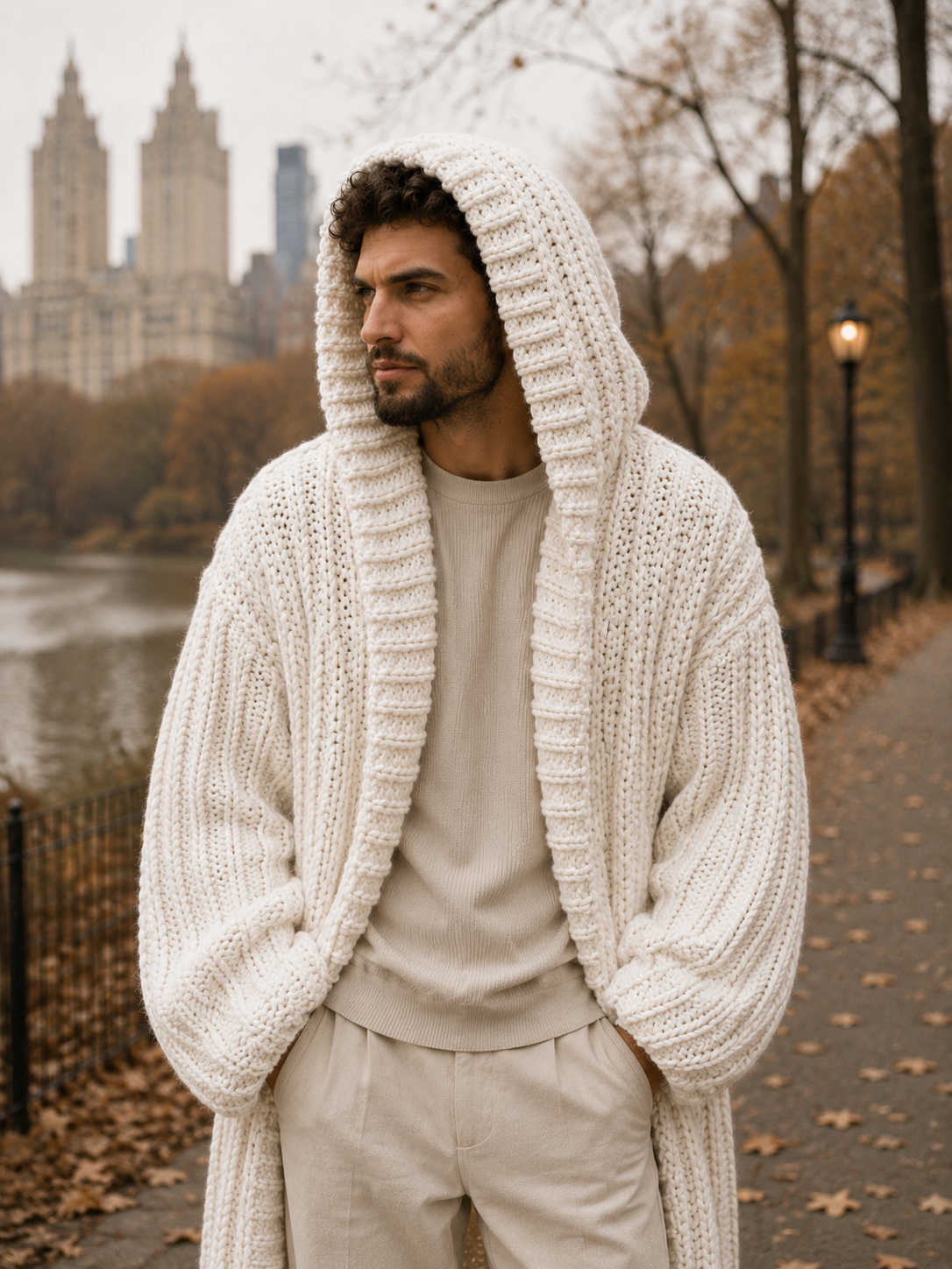 The Fifth Avenue Ivory Cloud Handmade Luxury Maxi Cardigan