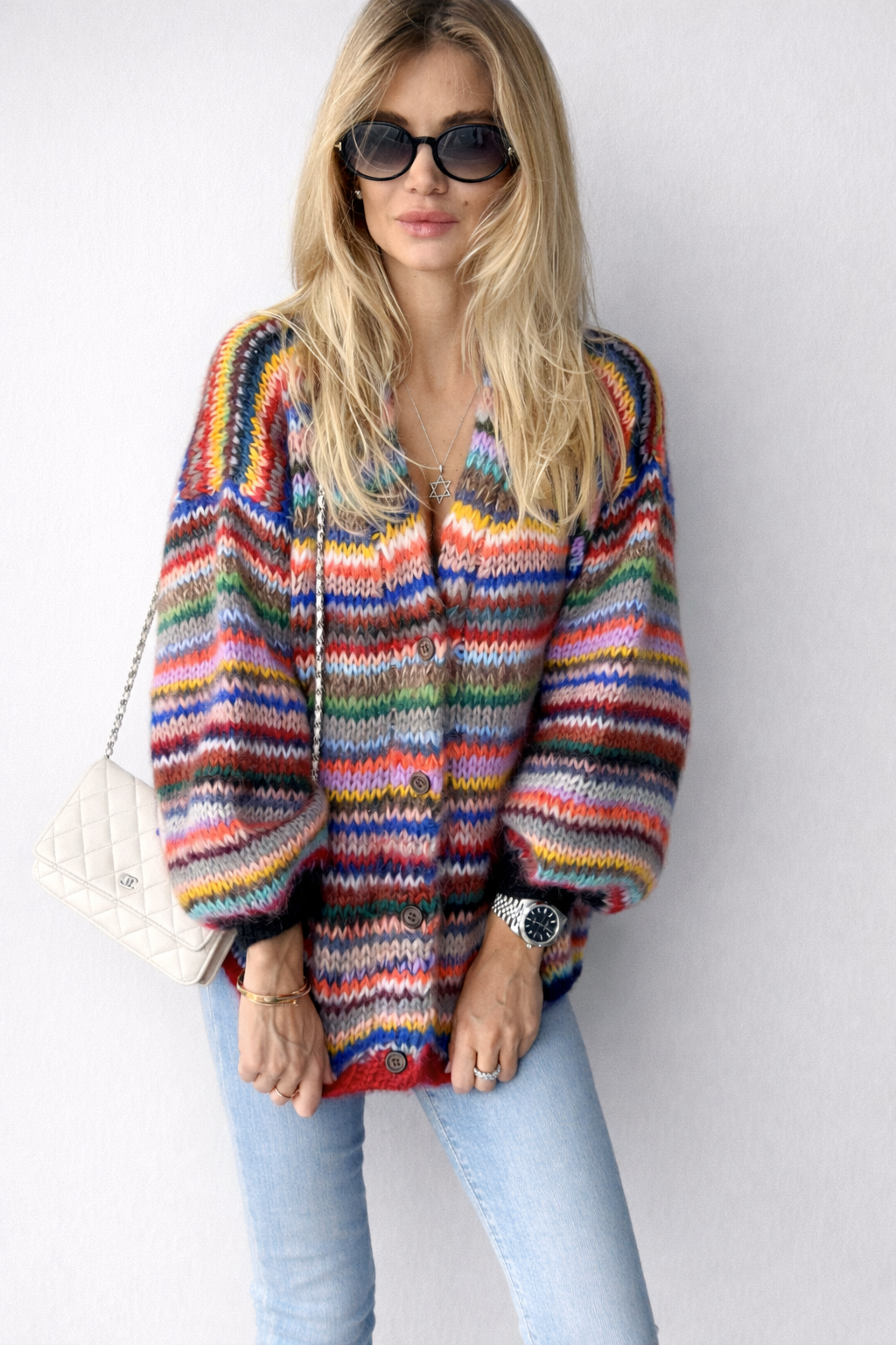 Luxury “Mexican Stripe” Mohair Cardigan