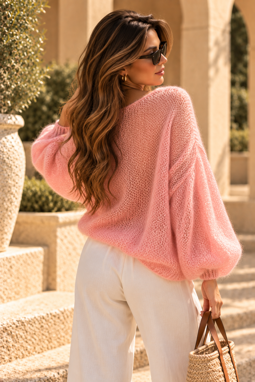 Handmade Soft Pink Mohair Sweater