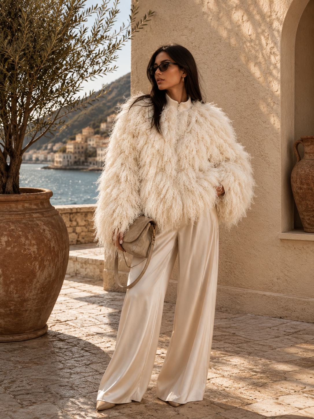 Aspen Fringe Cardigan - Sand Beige
