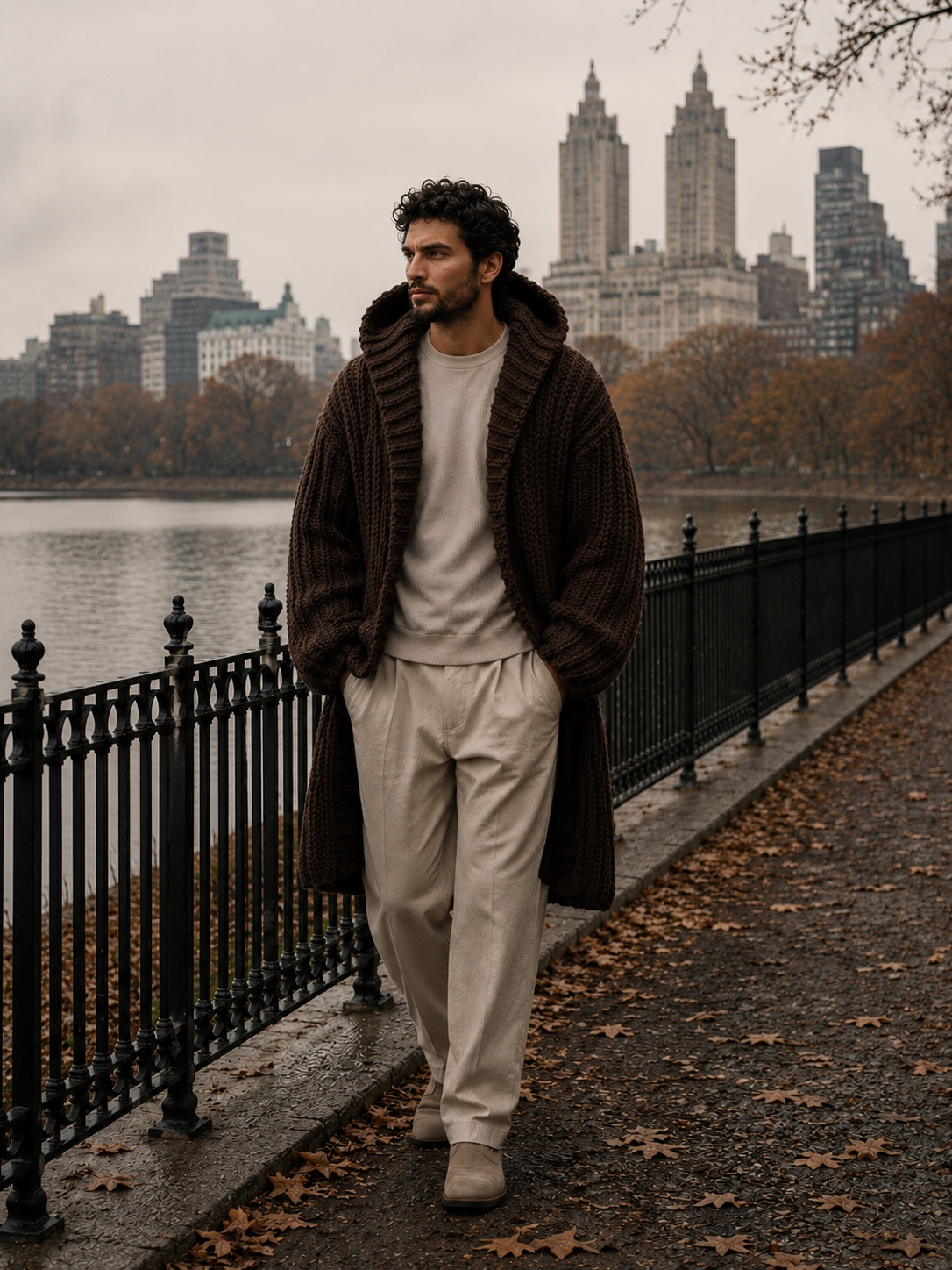 The Fifth Avenue Chocolate Truffle Handmade Luxury Maxi Cardigan