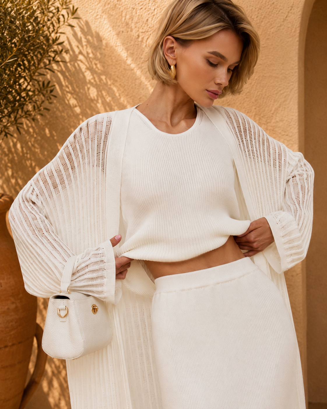 Amalfi Knit Set – Milk White