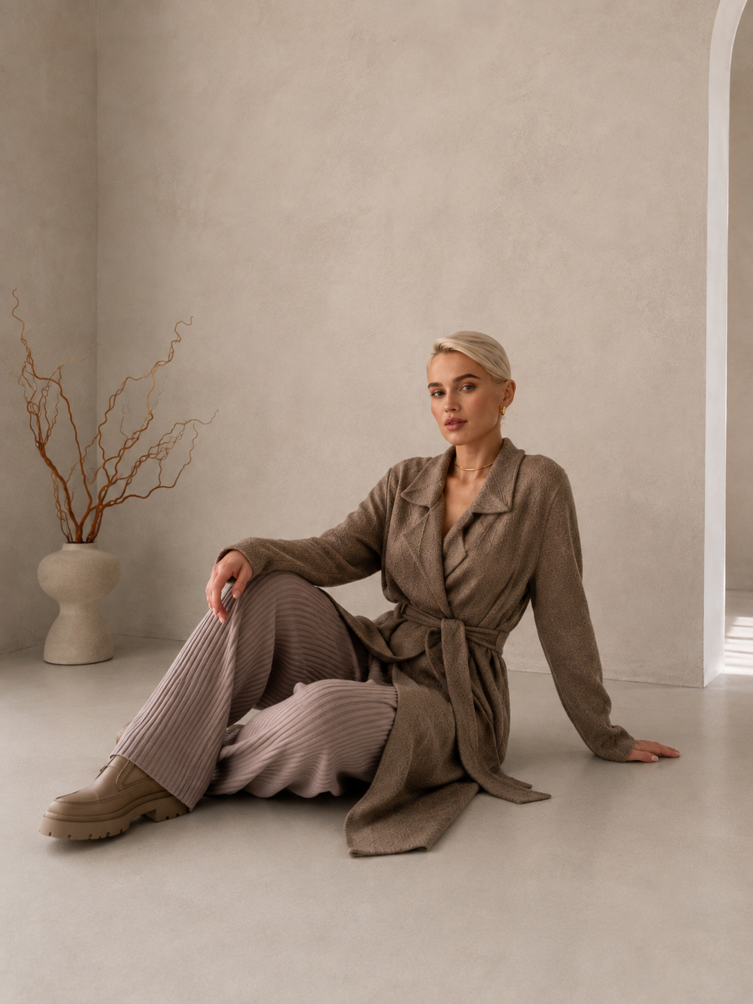 Gabriela Alpaca & Cashmere Cardigan - Mocha