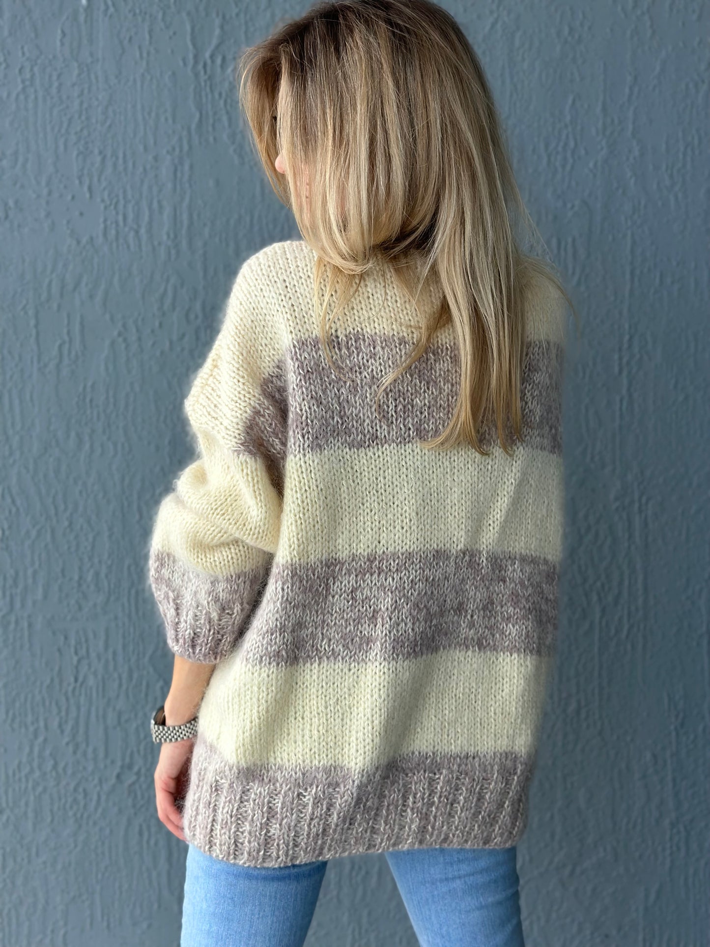 Oversized Stripe Mohair Cardigan