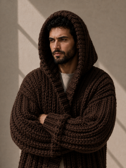 The Fifth Avenue Chocolate Truffle Handmade Luxury Maxi Cardigan