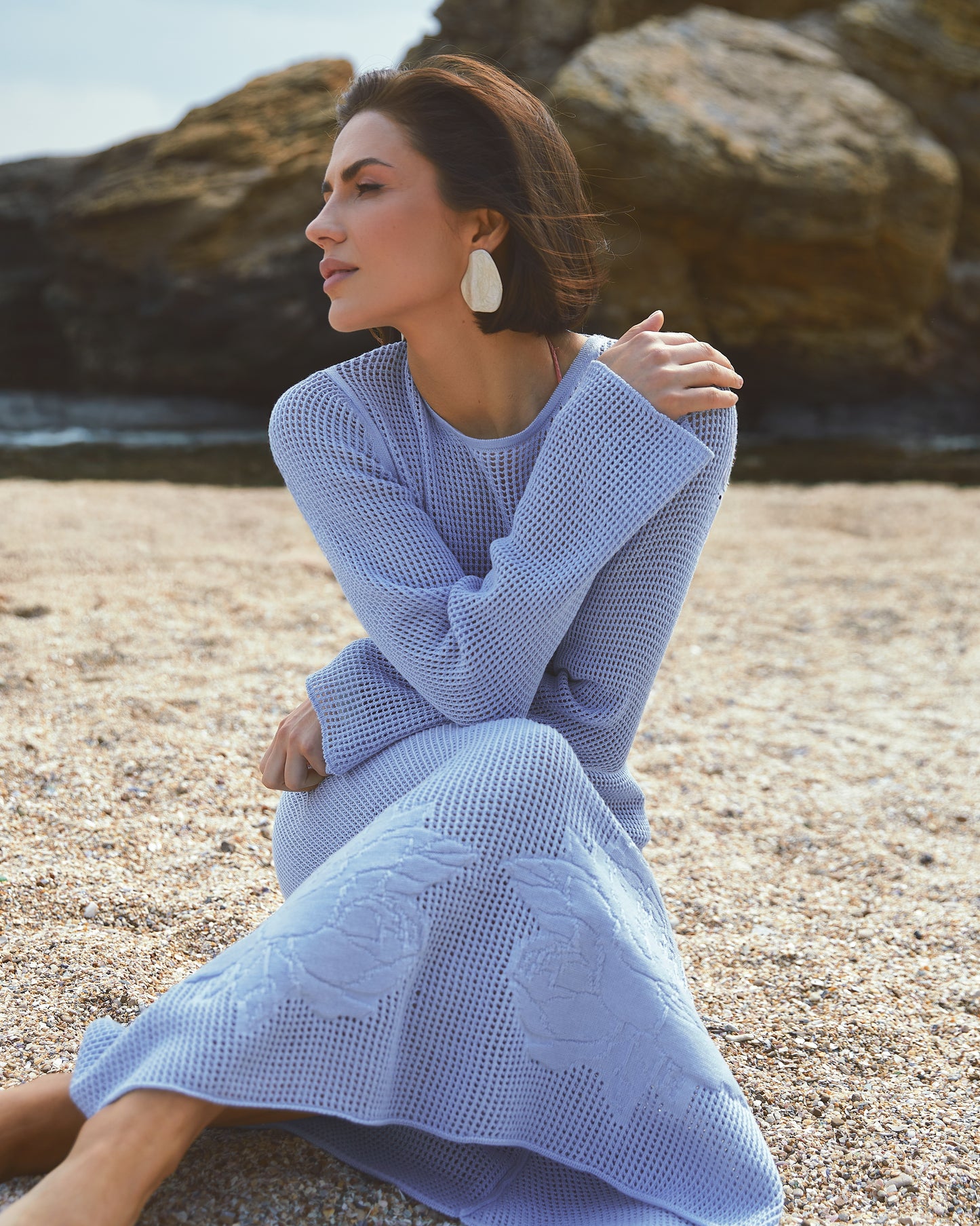 Elegant Backless Knit Maxi Dress – 100% Cotton Sustainable & Breathable