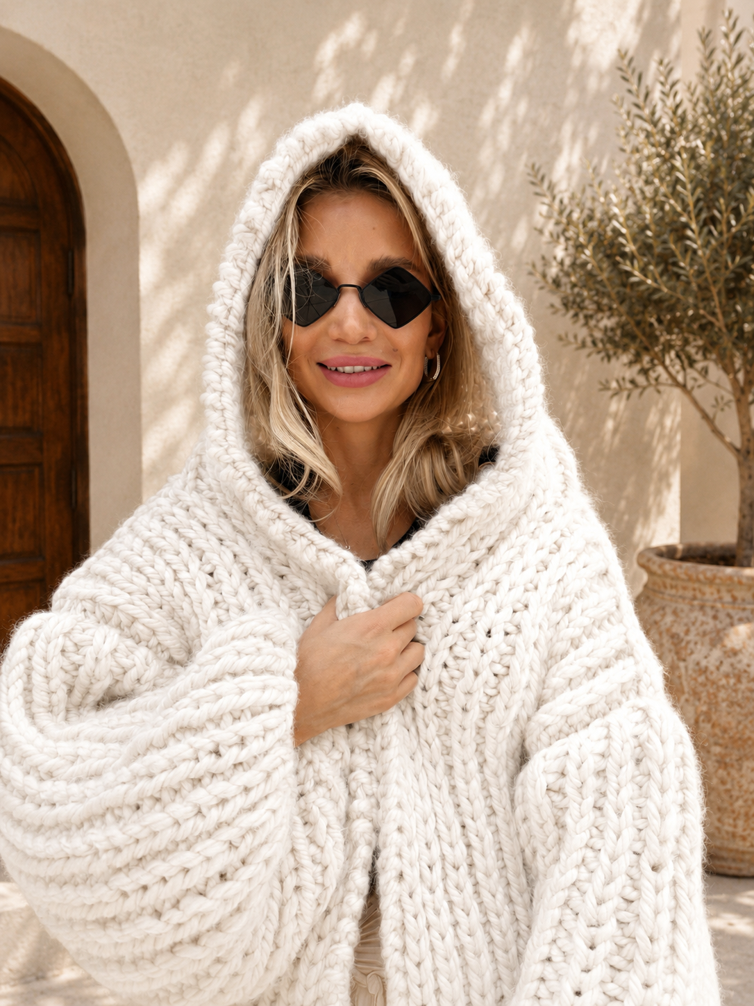 Asti Hooded Cardigan - Milk White