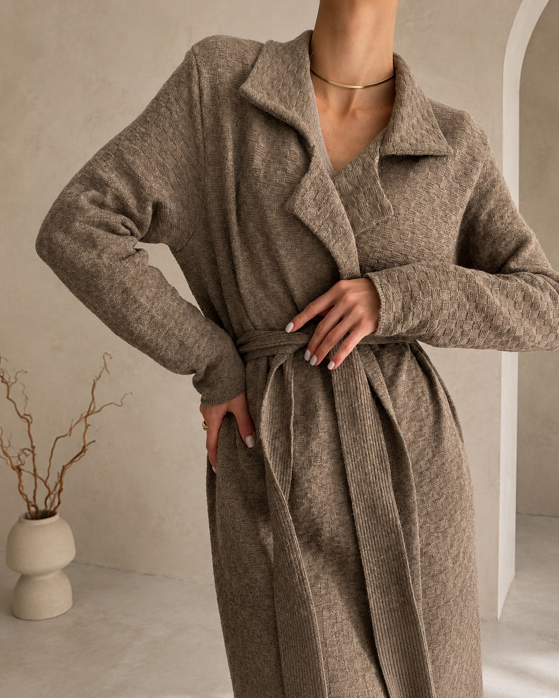 Gabriela Alpaca & Cashmere Cardigan - Mocha