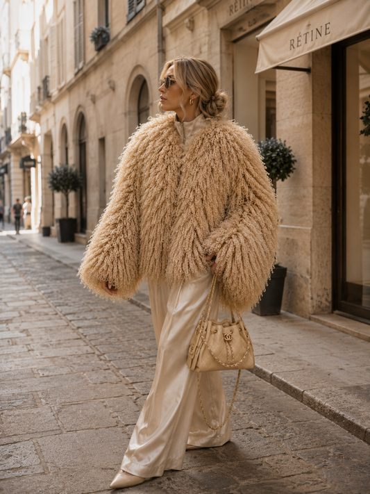 Aspen Fringe Cardigan - Sand Beige
