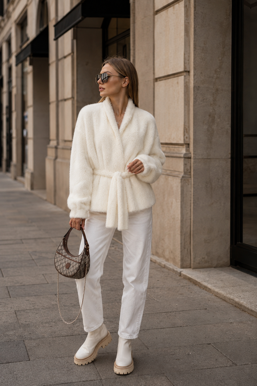 Elara Teddy Jacket - Milk White