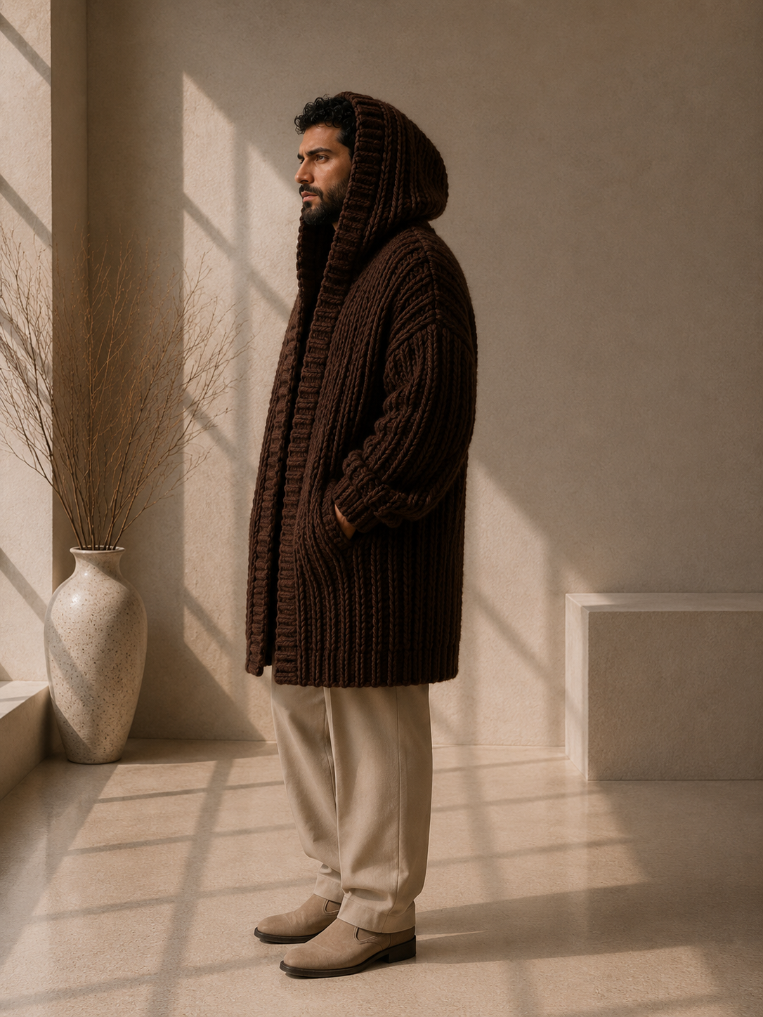 The Fifth Avenue Chocolate Truffle Handmade Luxury Maxi Cardigan