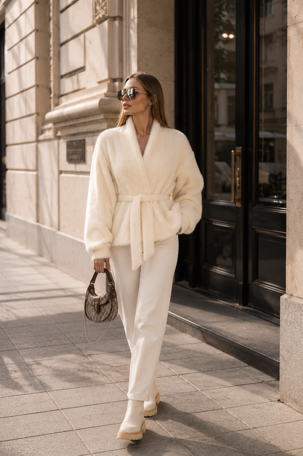 Elara Teddy Jacket - Milk White
