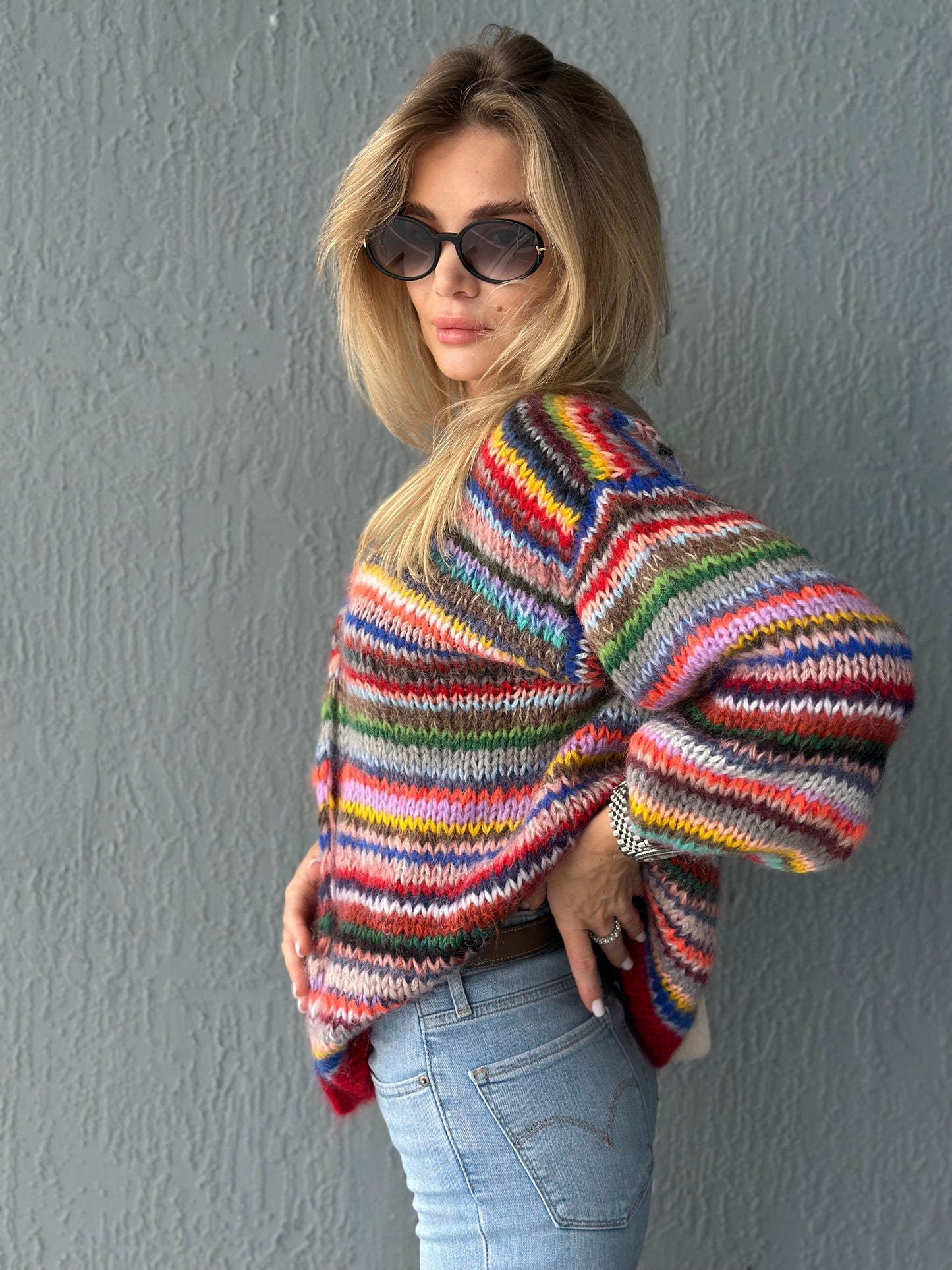 Luxury “Mexican Stripe” Mohair Cardigan
