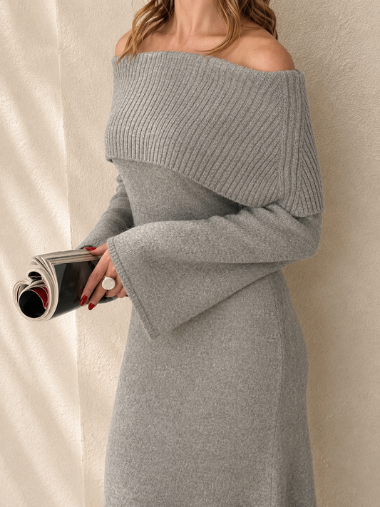 Livia Knit Dress – Soft Gray