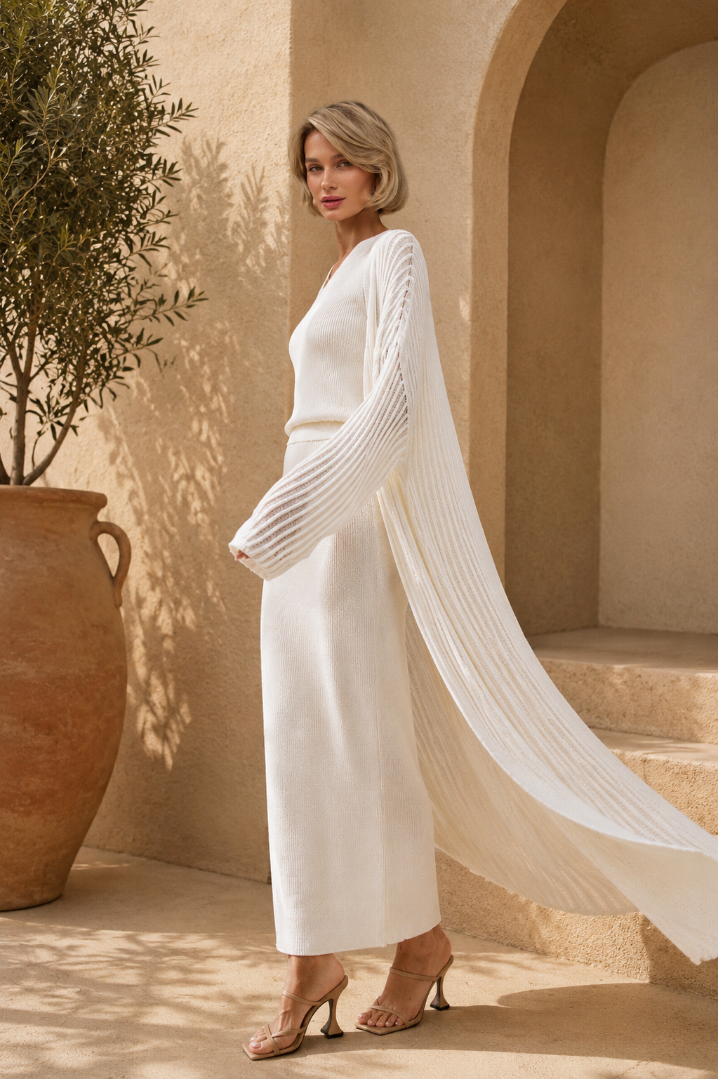 Amalfi Knit Set – Milk White