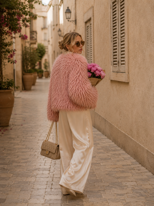 Aspen Fringe Cardigan - Dusty Rose
