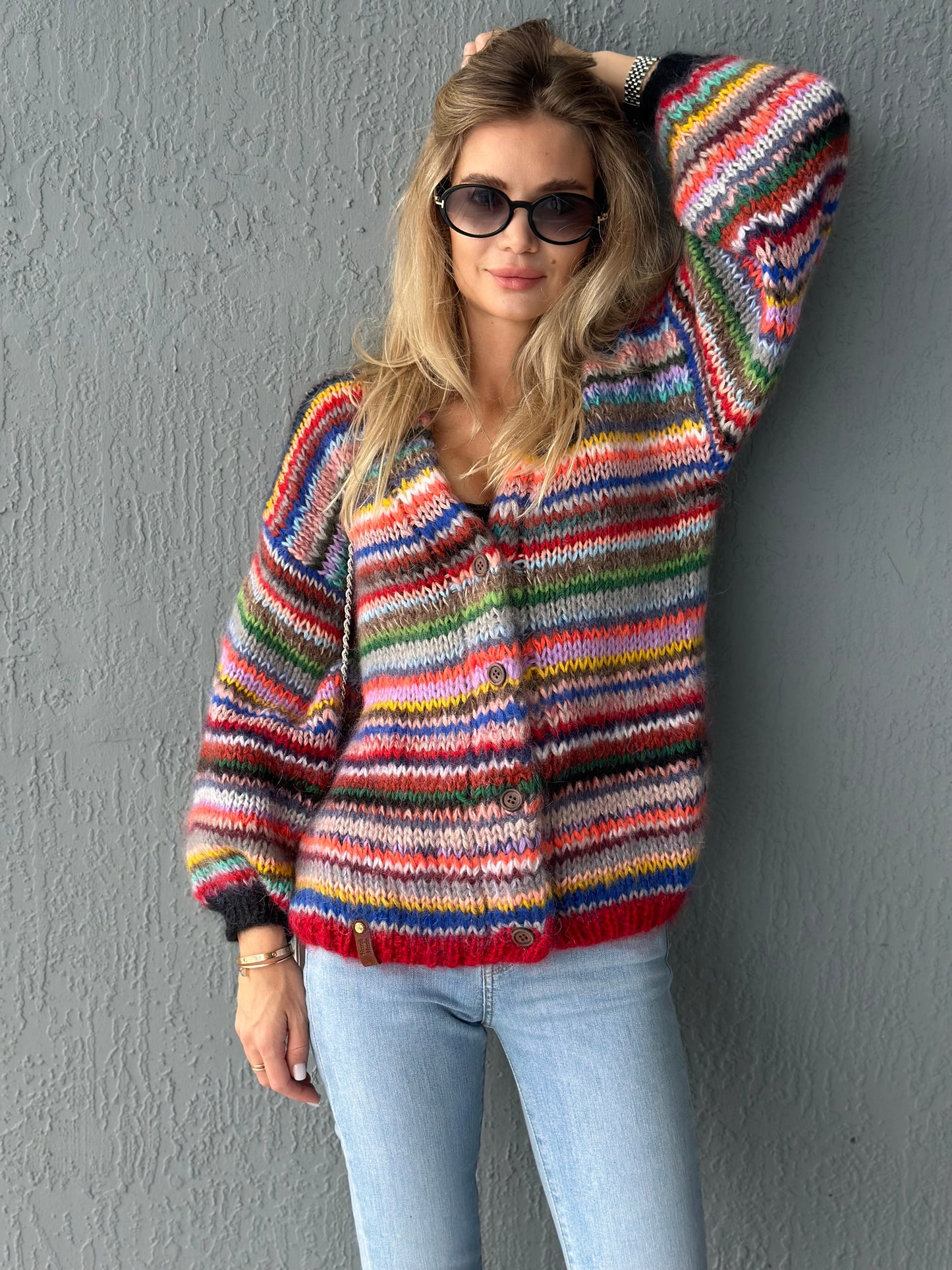 Luxury “Mexican Stripe” Mohair Cardigan