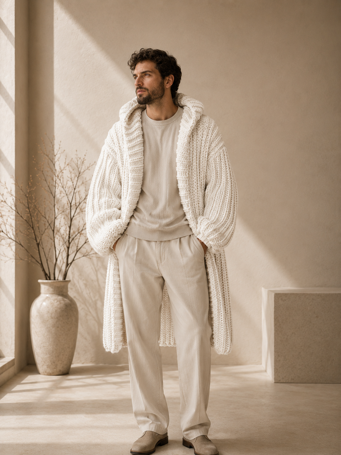 The Fifth Avenue Moss Olive
Handmade Luxury Maxi Cardigan