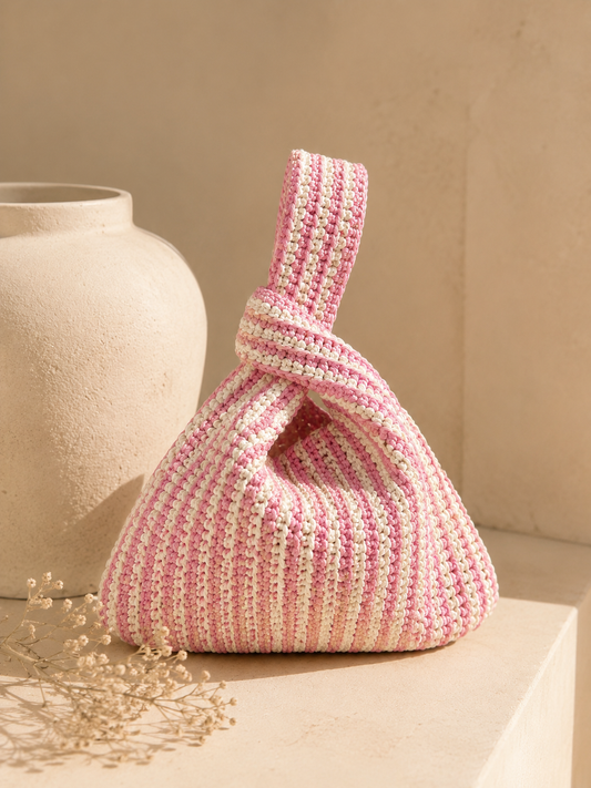 Rosé Riviera Raffia Bag