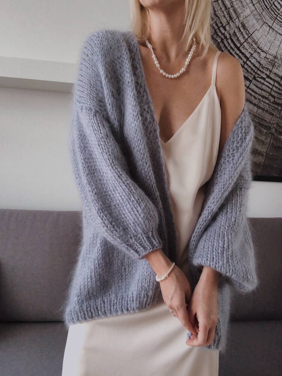 Featherlight Mohair Cardigan – Effortless Elegance in Every Stitch