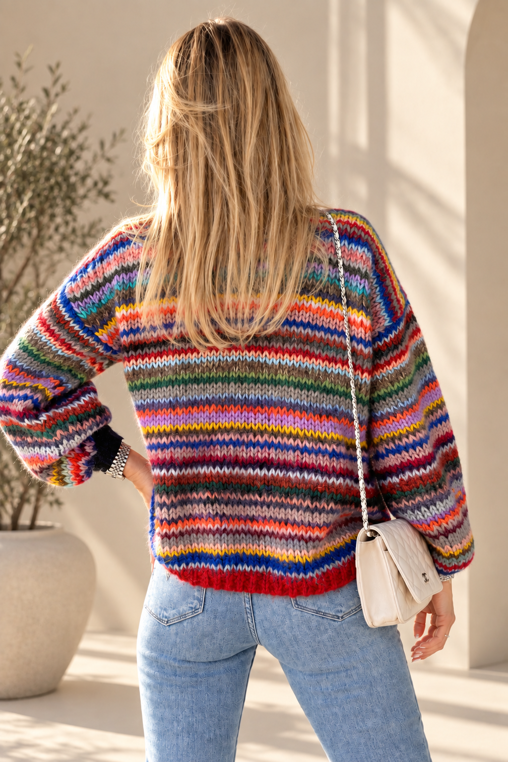 Luxury “Mexican Stripe” Mohair Cardigan