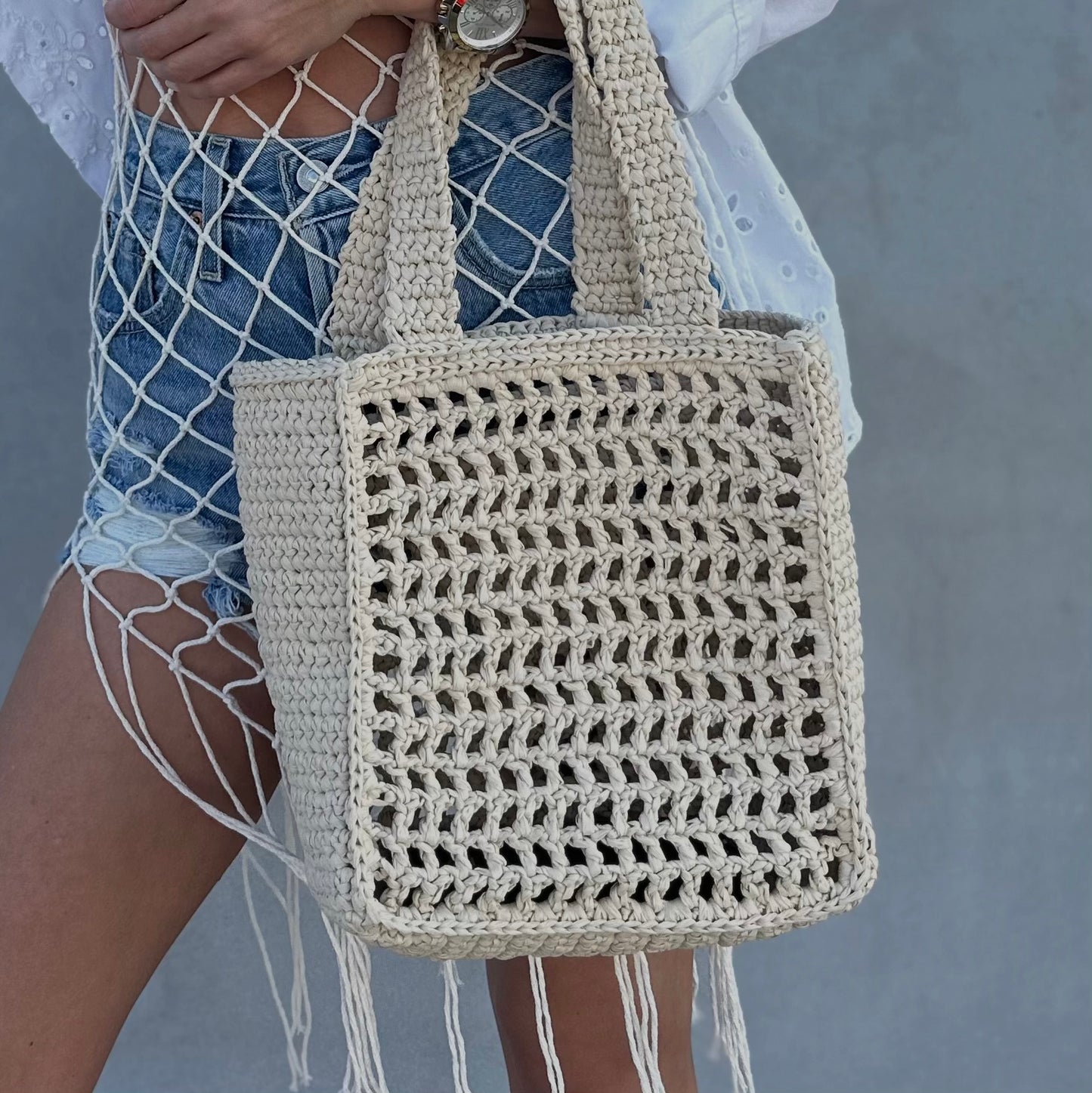 Hand Crochet Summer Trendy Tote Bag