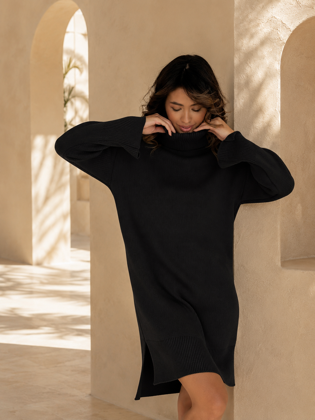 Camille Sweater Dress - Black
