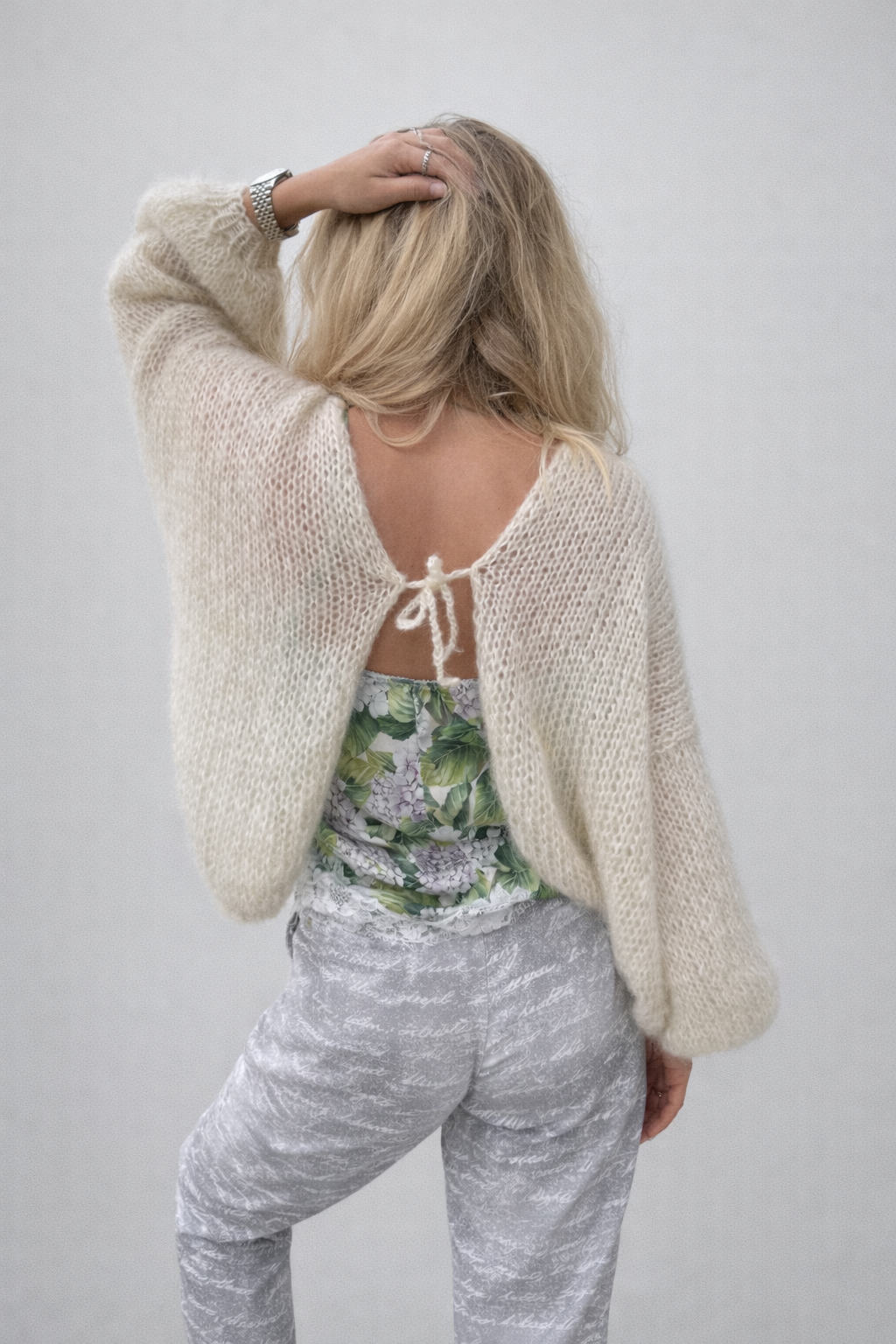 Reversible Mohair Tie Cardigan